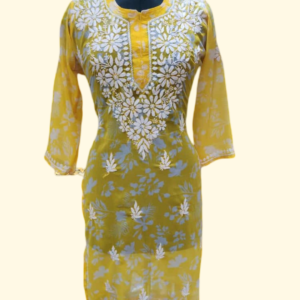 Faux Georgette Chikankari Kurti